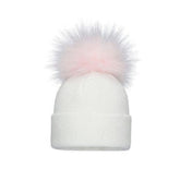 Pom Pom Envy Baby Knit Single Hat White Pink